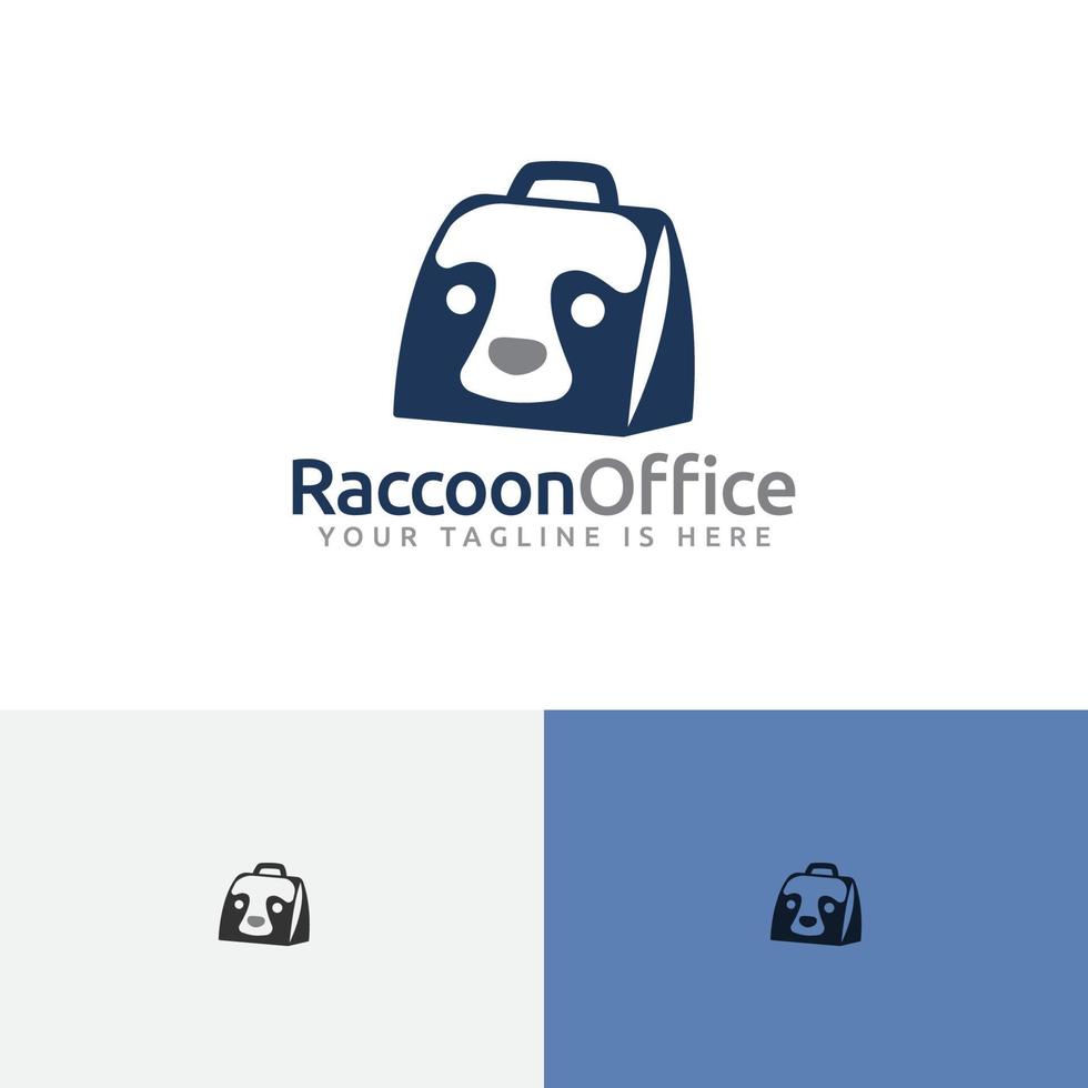 Raccoon Office Work Animal Success Business Logo vector