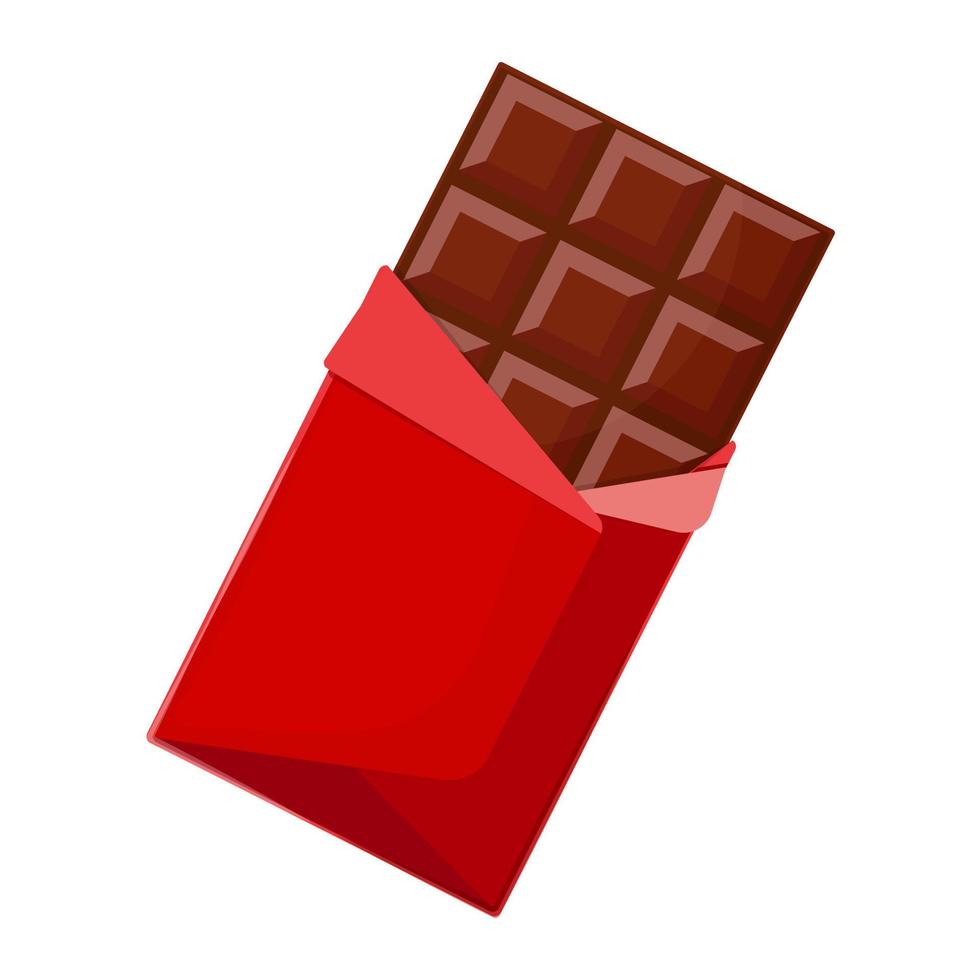 Chocolate bar illustration. Chocolate bar vector realistic illustration, isolated on white background.