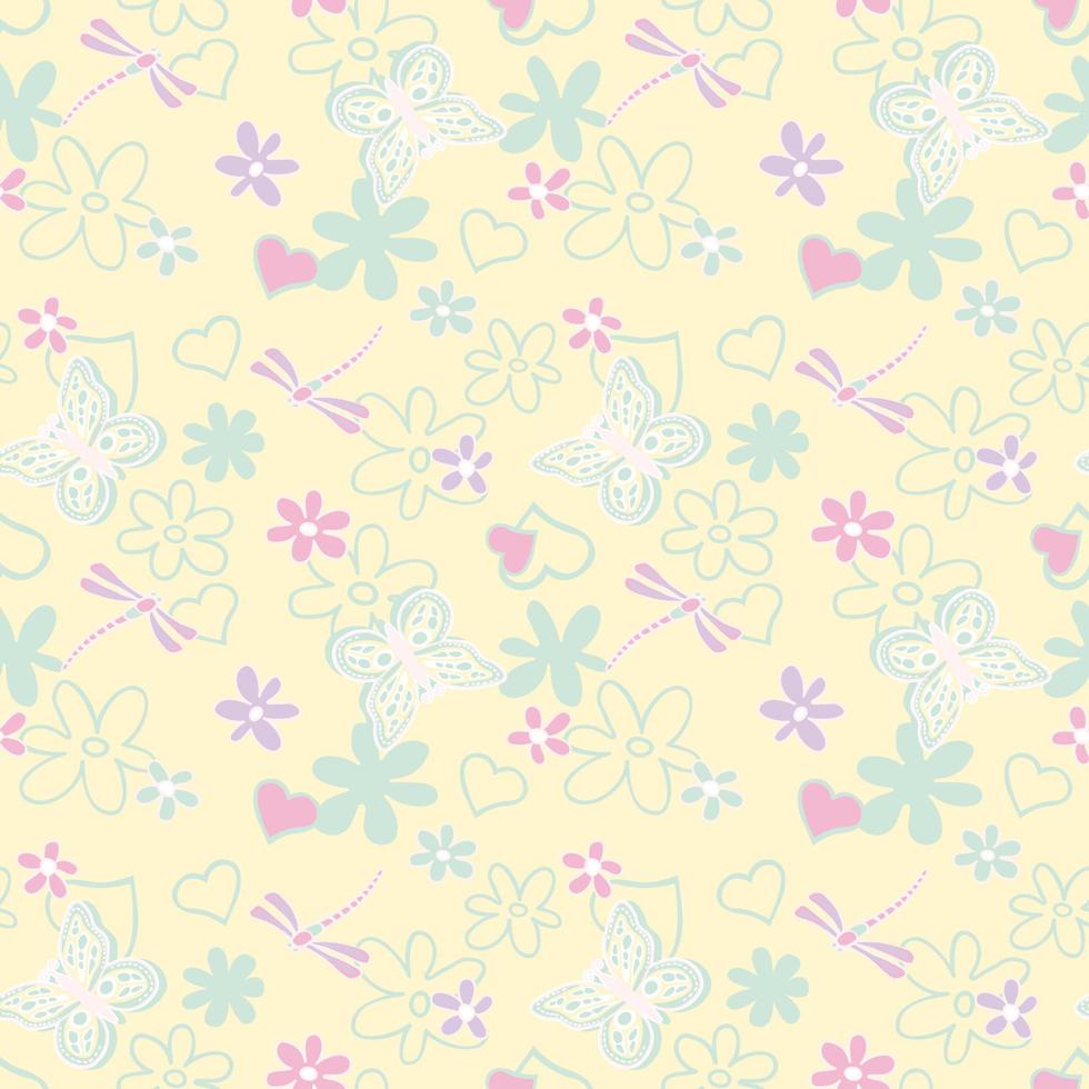 Butterflies seamless repeat all over pattern vector