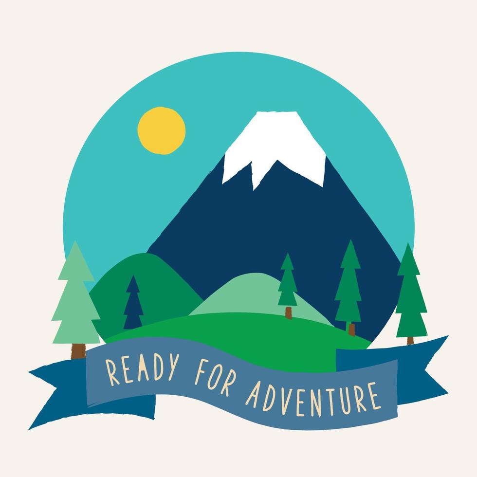 Adventure camping badge icon art vector