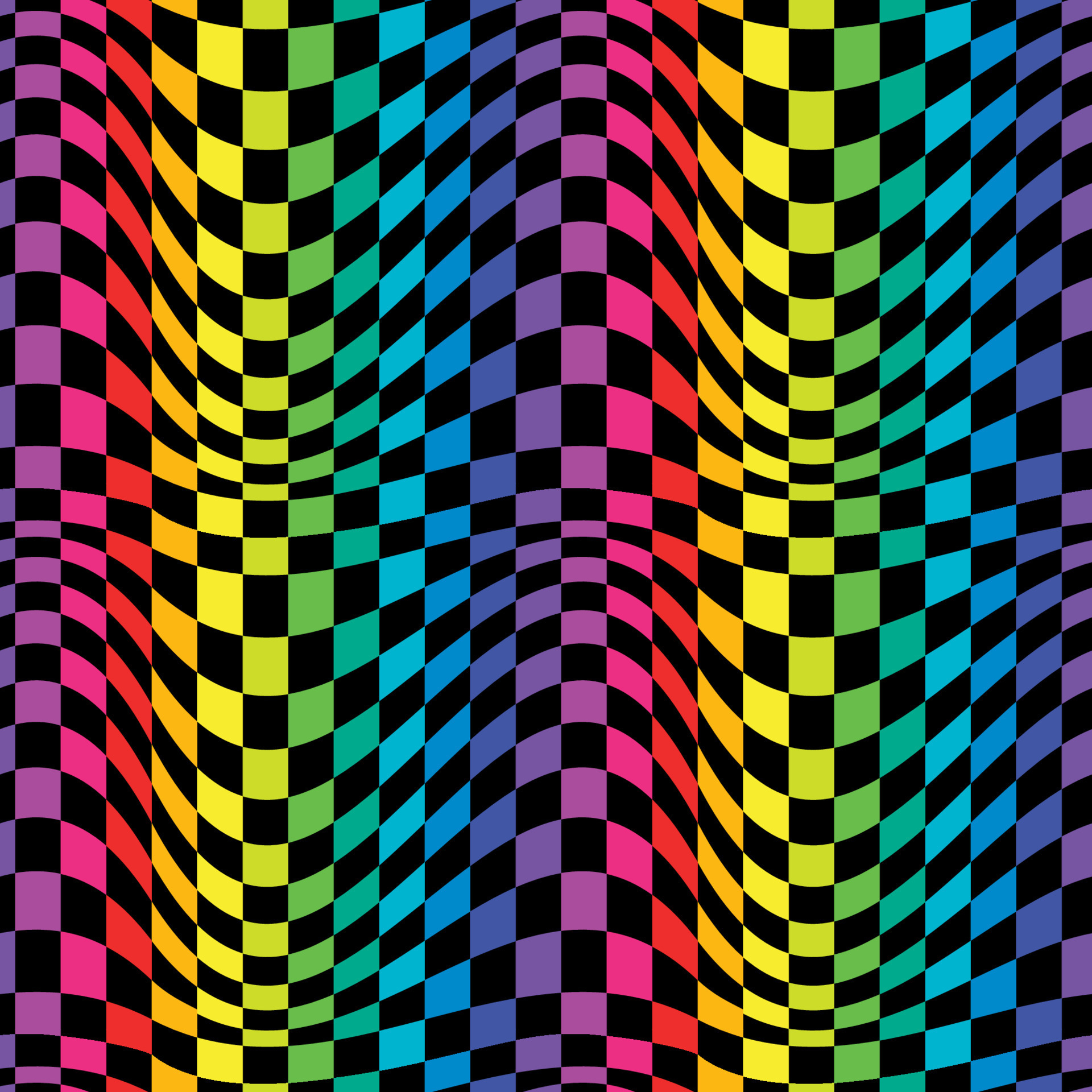 Rainbow wavy checkered seamless repeat pattern 8826287 Vector Art at