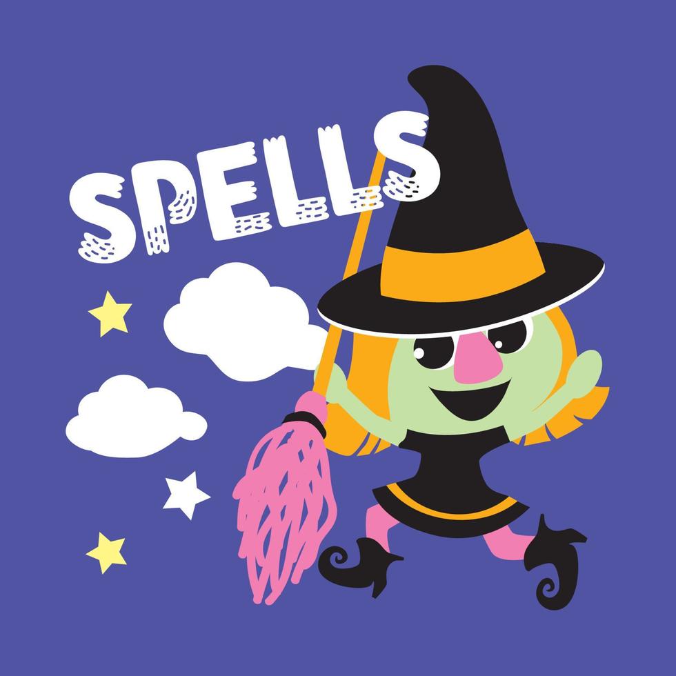 pequeña bruja halloween icono aislado vector