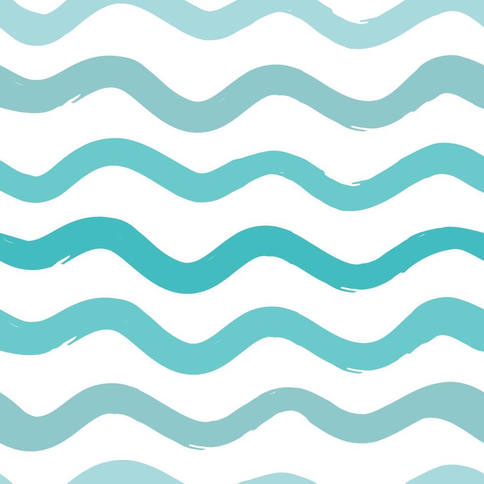 Gradient aqua wavy seamless pattern vector