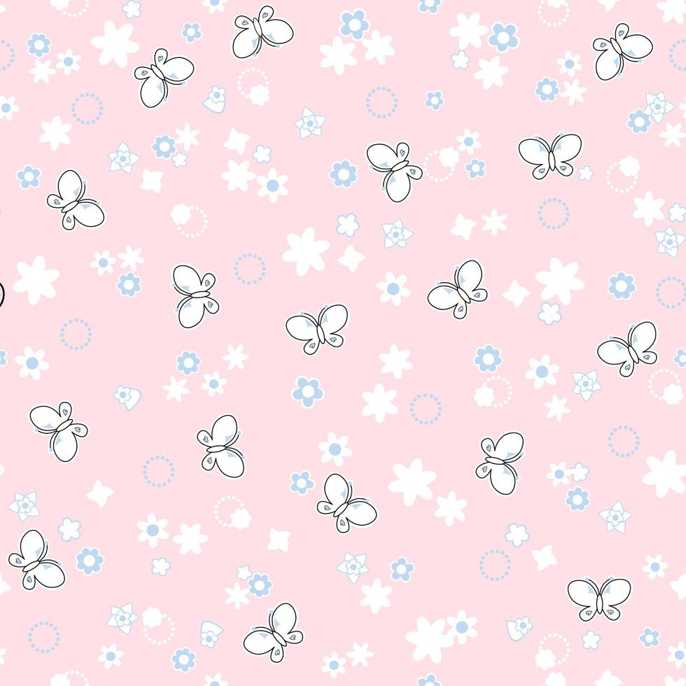 Butterflies seamless repeat all over pattern vector