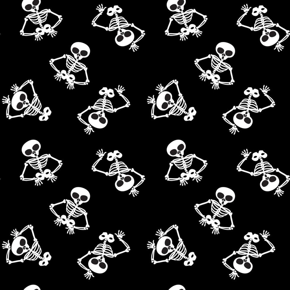 Skeleton seamless repeat all over pattern vector