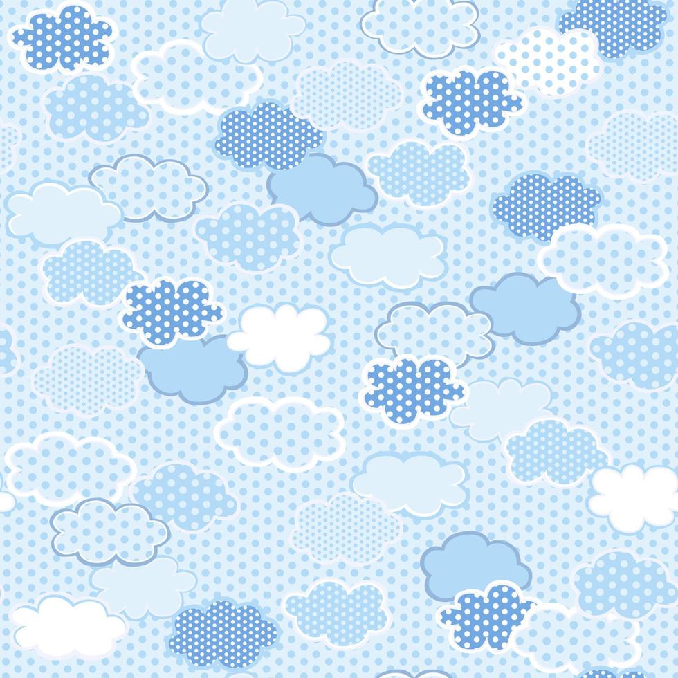 Clouds all over print pattern vector