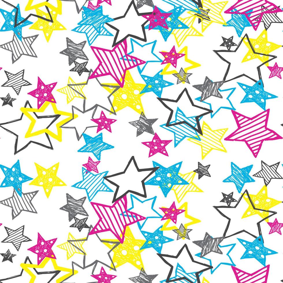 Stars seamless repeat pattern print vector