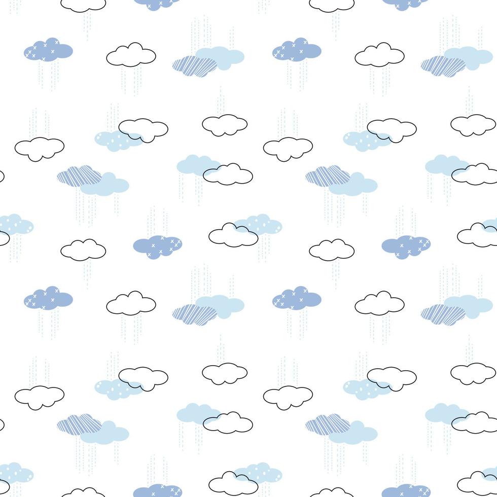 Clouds all over print pattern vector