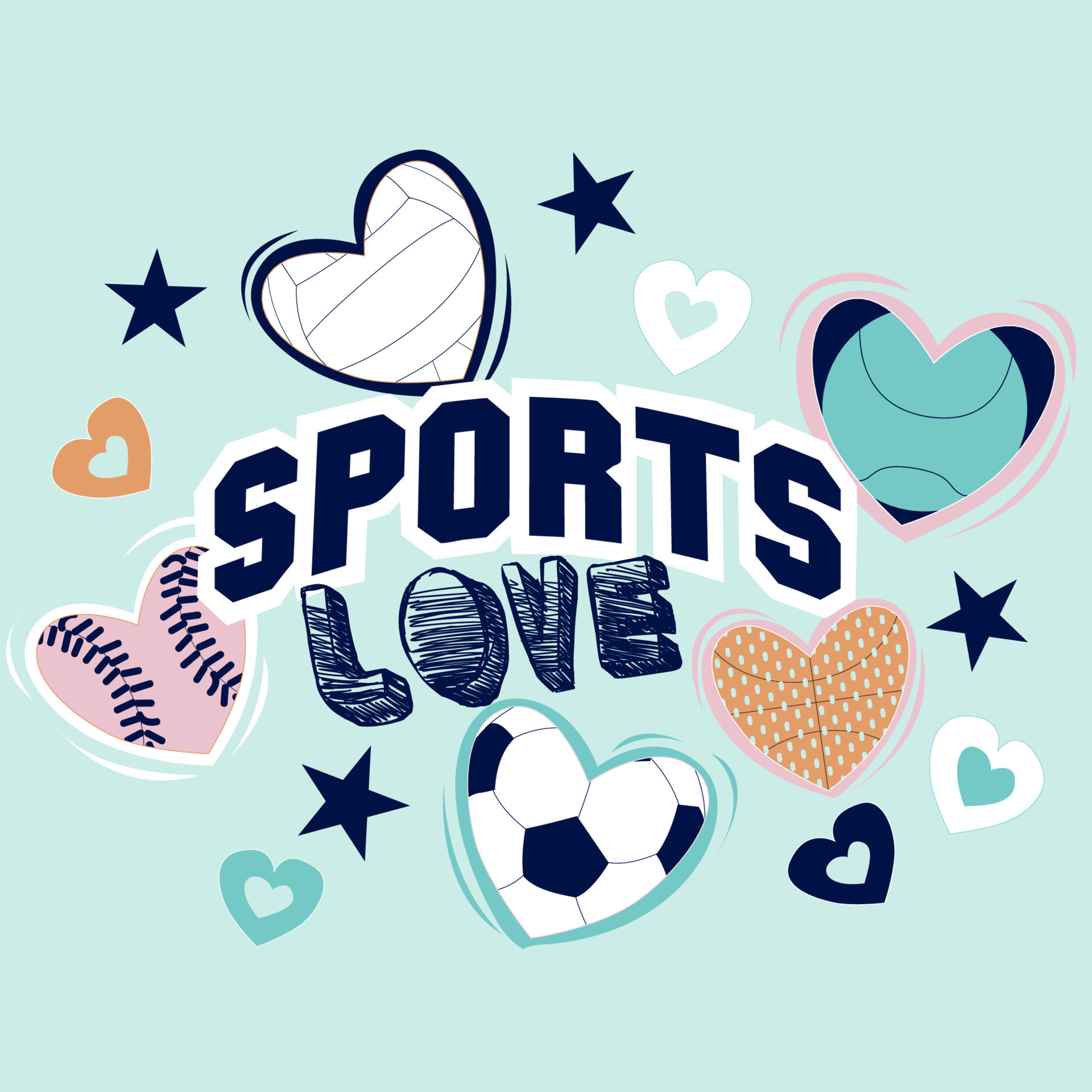 Free Vector  Love sport concept