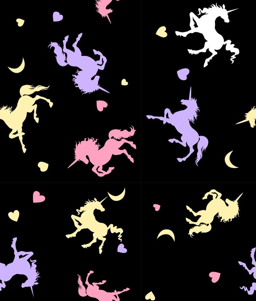 Unicorn seamless repeat pattern print vector