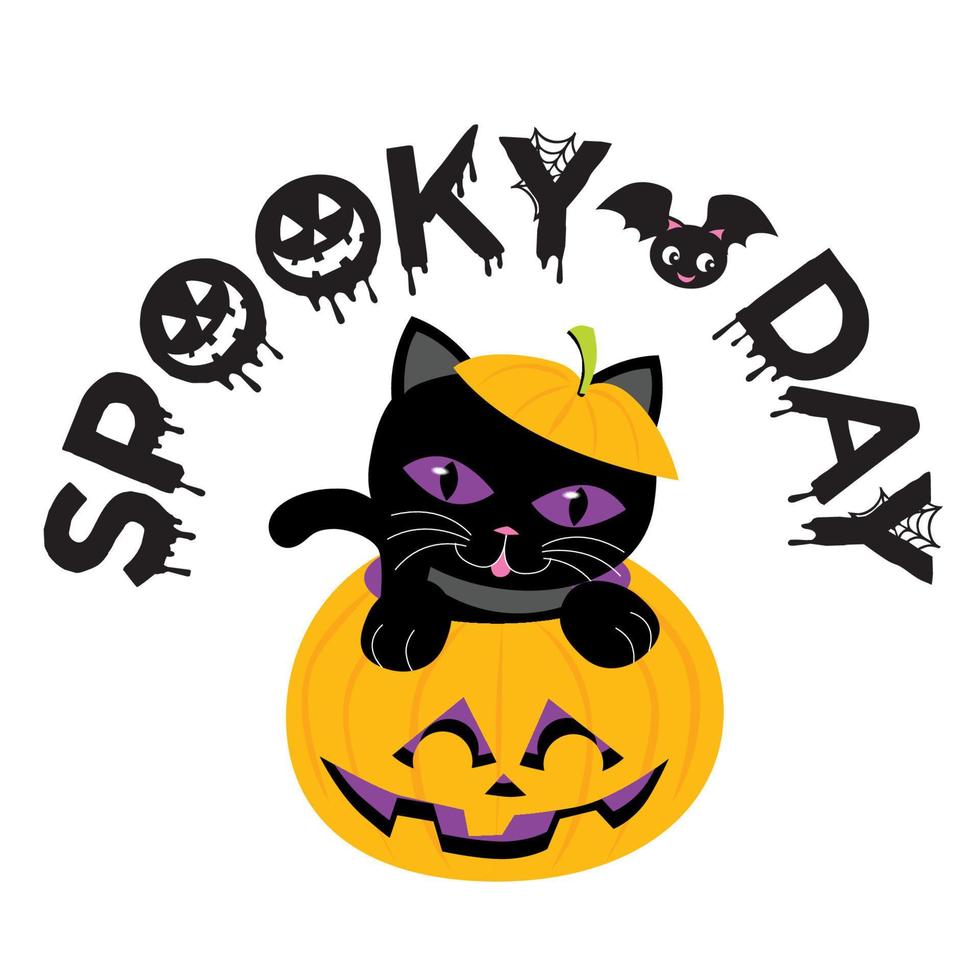 Halloween black cat isolated icon vector