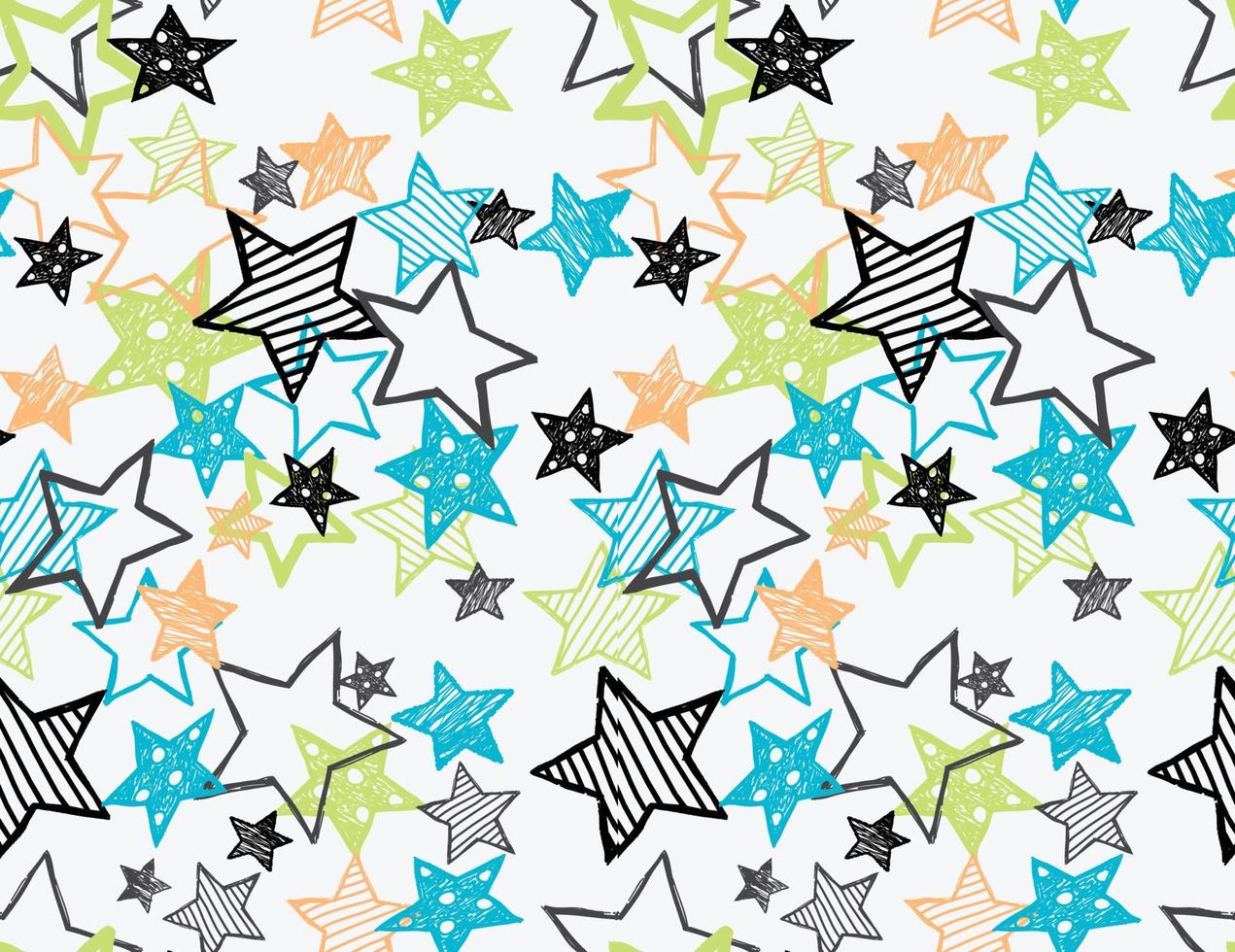 Stars seamless repeat pattern print vector