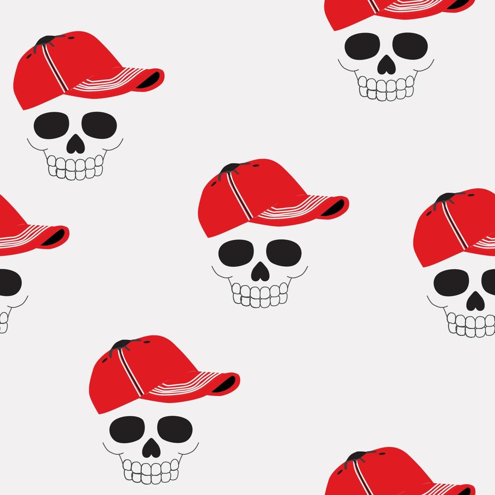 Skull seamless repeat all over pattern vector