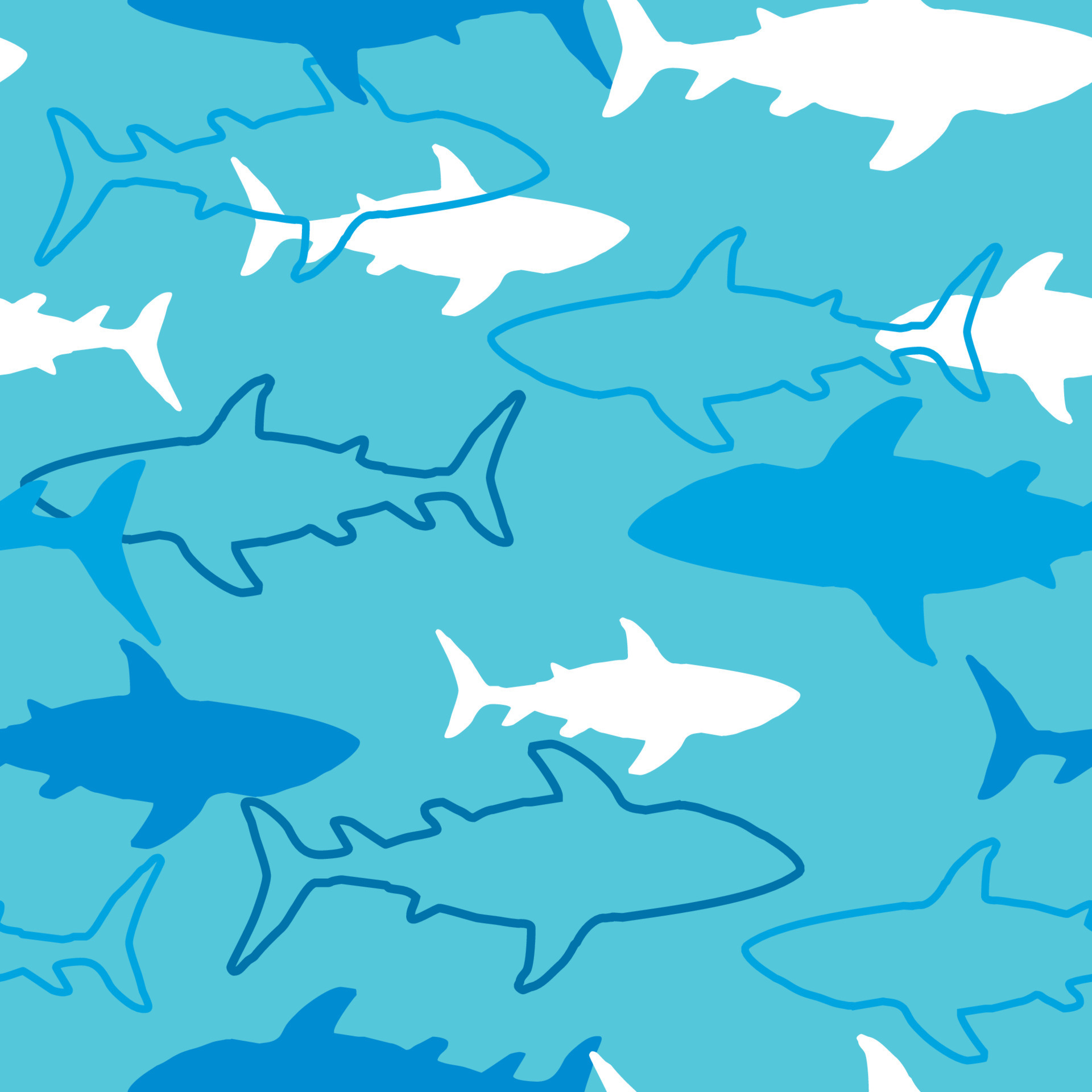 Shark seamless repeat all over pattern 8826415 Vector Art at Vecteezy