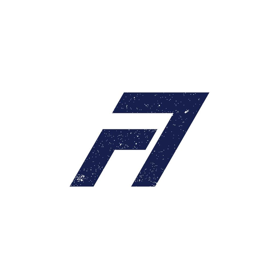 abstract initial letter FT logo in dark blue color isolated in white background applied for business and consulting logo also suitable for the brands or companies that have initial name TF vector