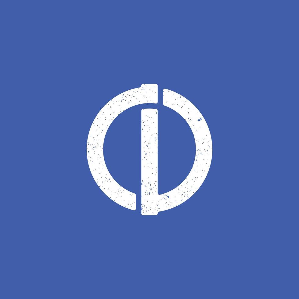 abstract initial letter IO logo in white color isolated in blue background applied for internet and technology company logo also suitable for the brands or companies that have initial name OI vector