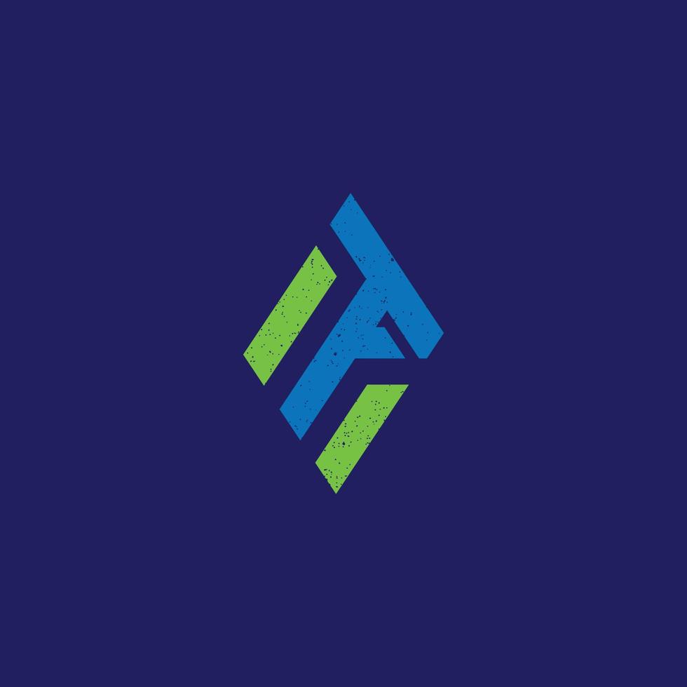 logotipo de letra inicial abstracta tr en color verde y azul aislado en fondo azul oscuro aplicado para el logotipo de la agencia inmobiliaria también adecuado para las marcas o empresas que tienen el nombre inicial rt vector