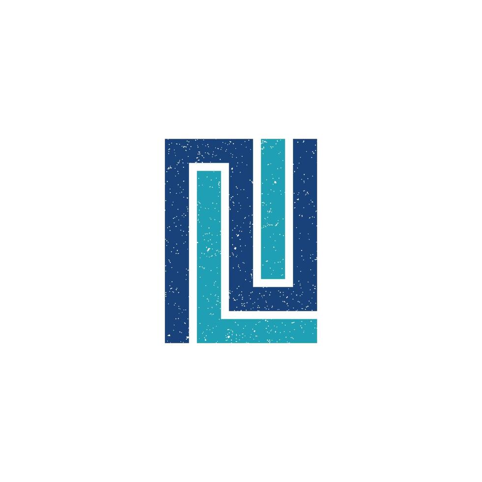 logotipo de letra inicial abstracta nli en color azul oscuro aislado en fondo blanco solicitado para el logotipo de abogado y ley también adecuado para las marcas o empresas que tienen el nombre inicial iln vector