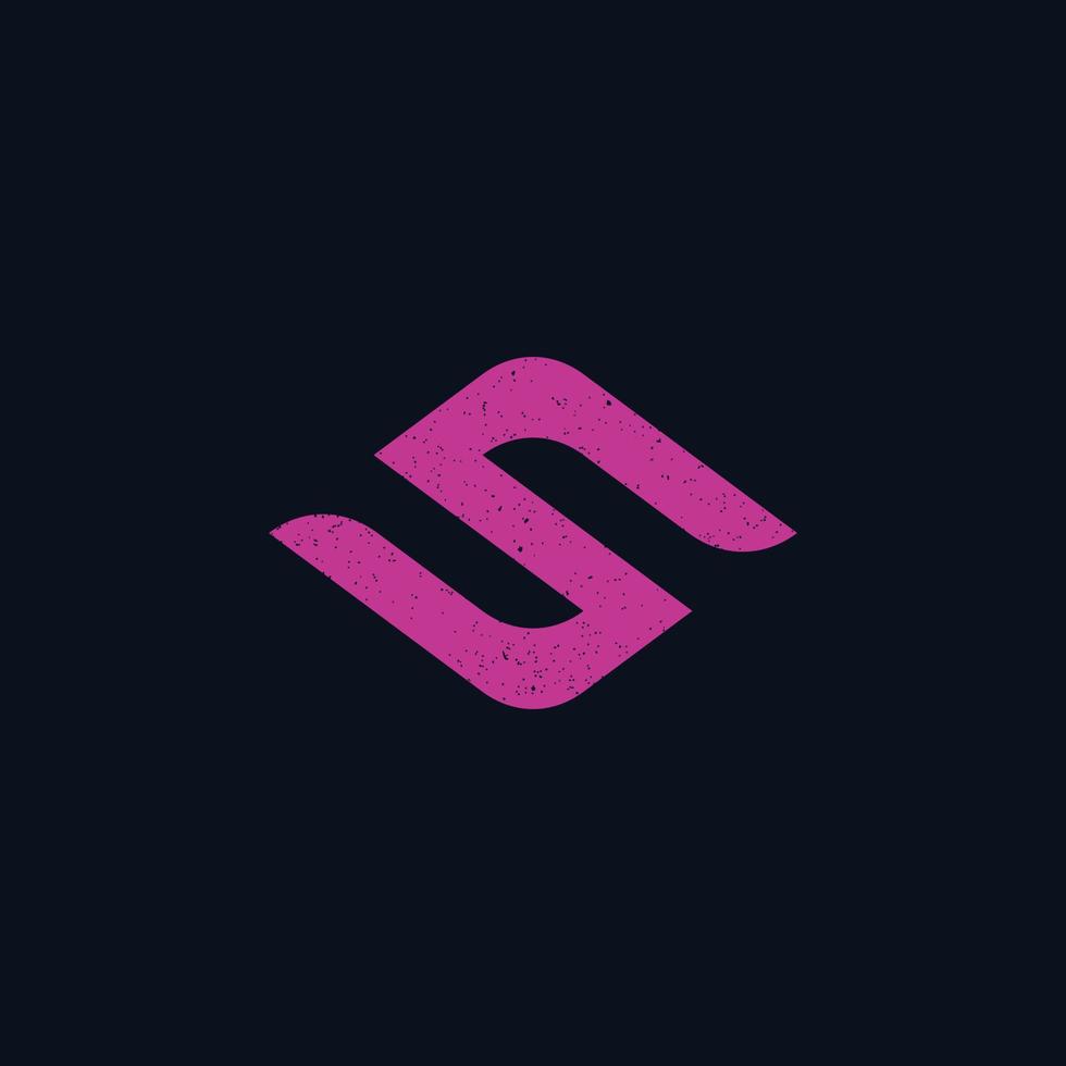 abstract initial letter SZ logo in pink color isolated in black background applied for influencer platforms logo also suitable for the brands or companies that have initial name ZS vector