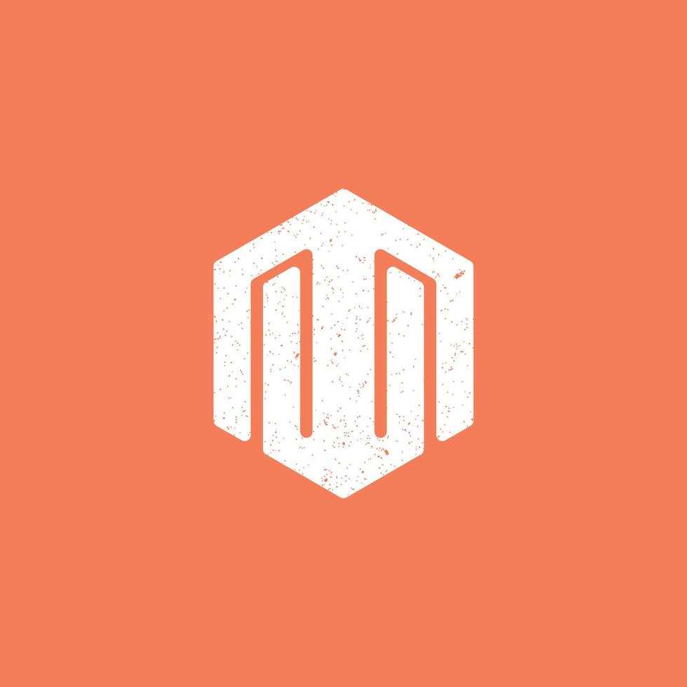 abstract initial letter MW logo in white color isolated in orange background applied for e-commerce construction material logo also suitable for the brands or companies that have initial name WM vector