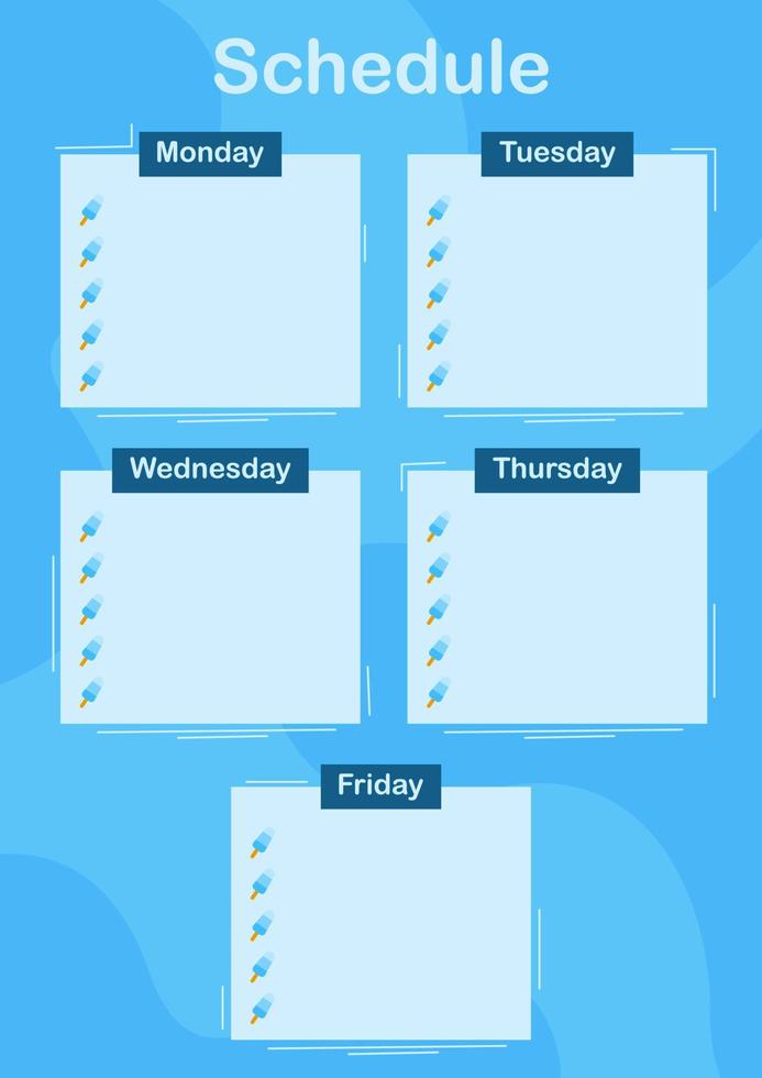 Daily and weekly planner with Ice Cream vector