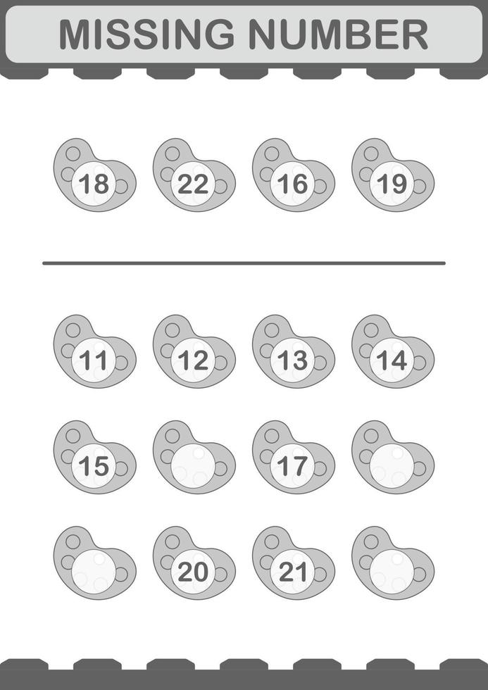 Missing number with Art Palette. Worksheet for kids vector