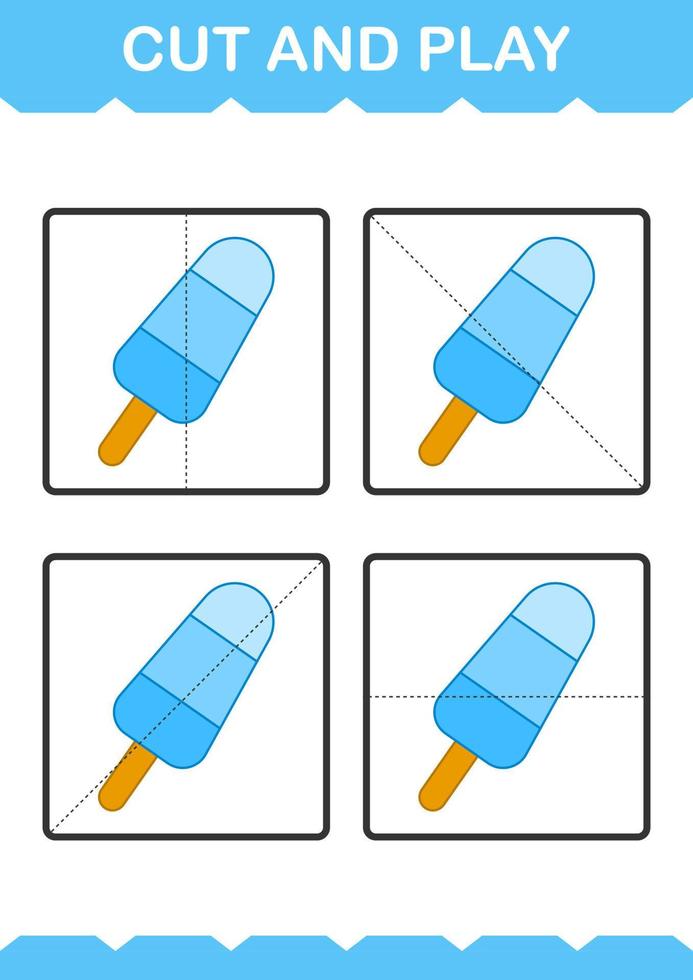 Cut and play with Ice Cream vector