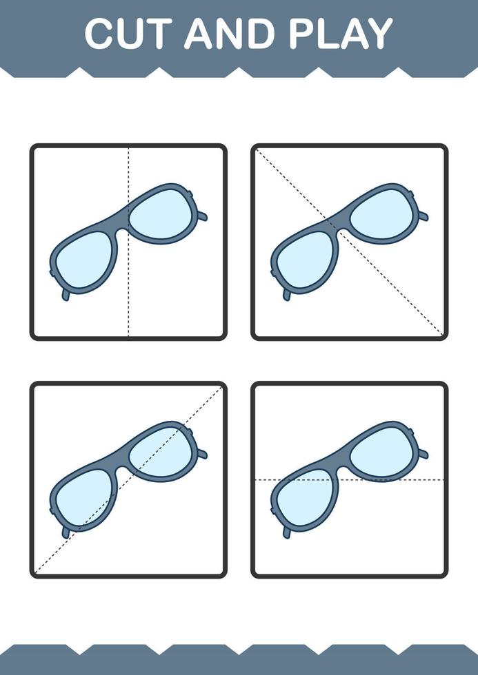 Cut and play with Glasses vector