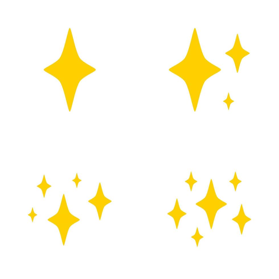 Set of stars sparkles, flat design vector