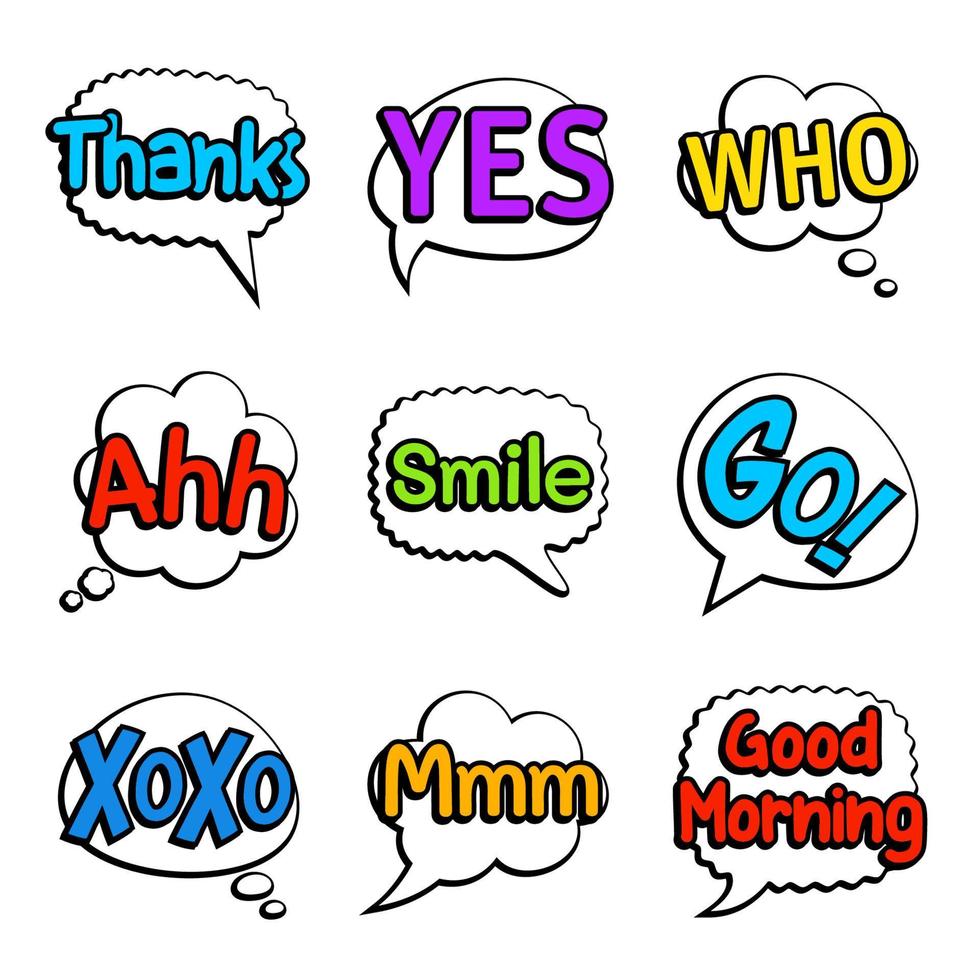 Collection of speech bubbles isolated with text vector