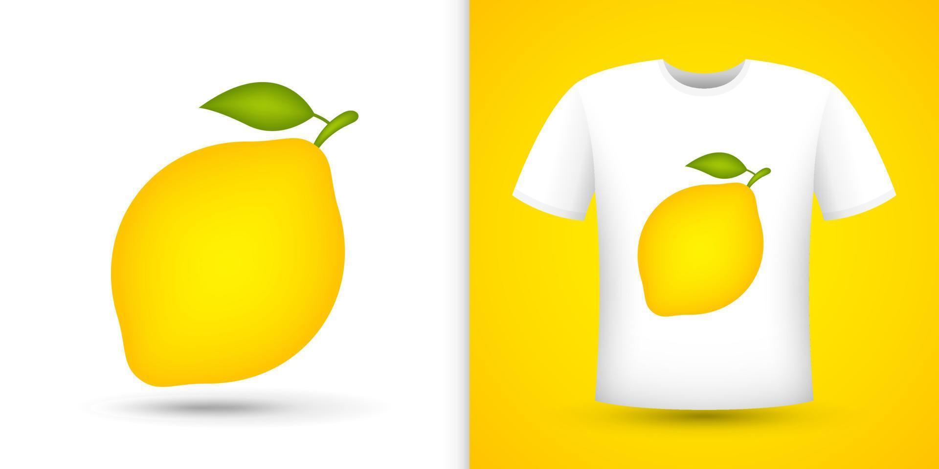 limón en camisa blanca. ilustración vectorial vector