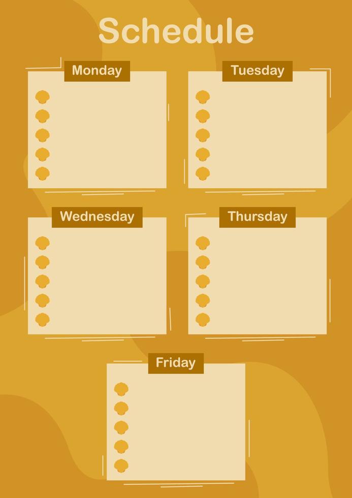 Daily and weekly planner with Seashell vector