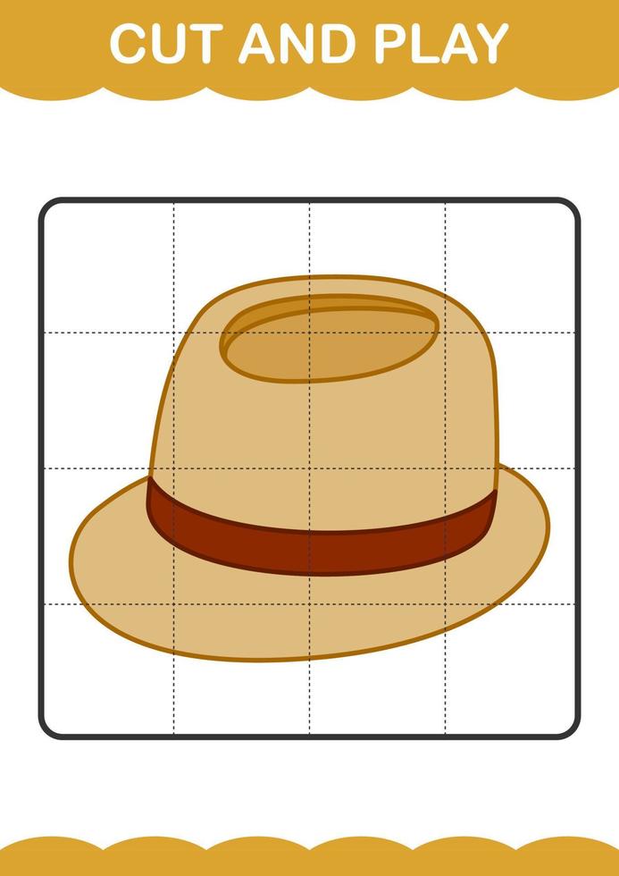 cortar y jugar con sombrero fedora vector