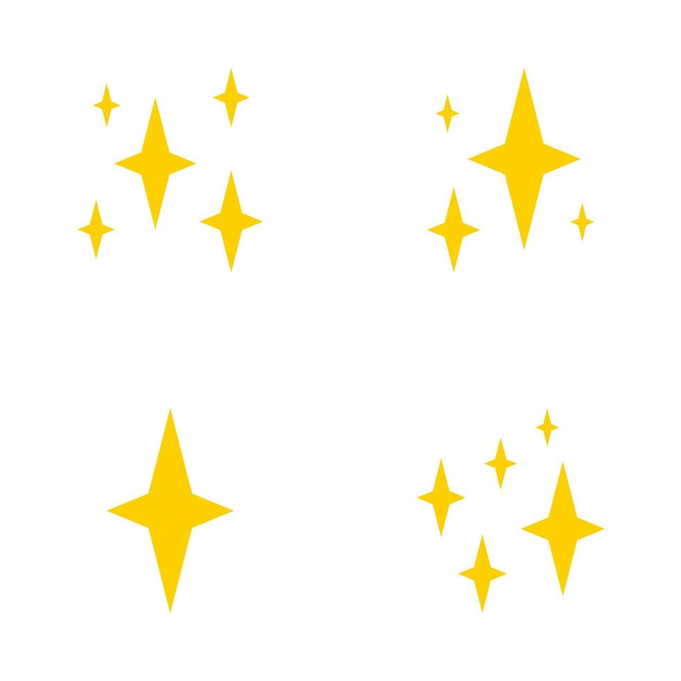 conjunto de estrellas brilla, diseño plano vector