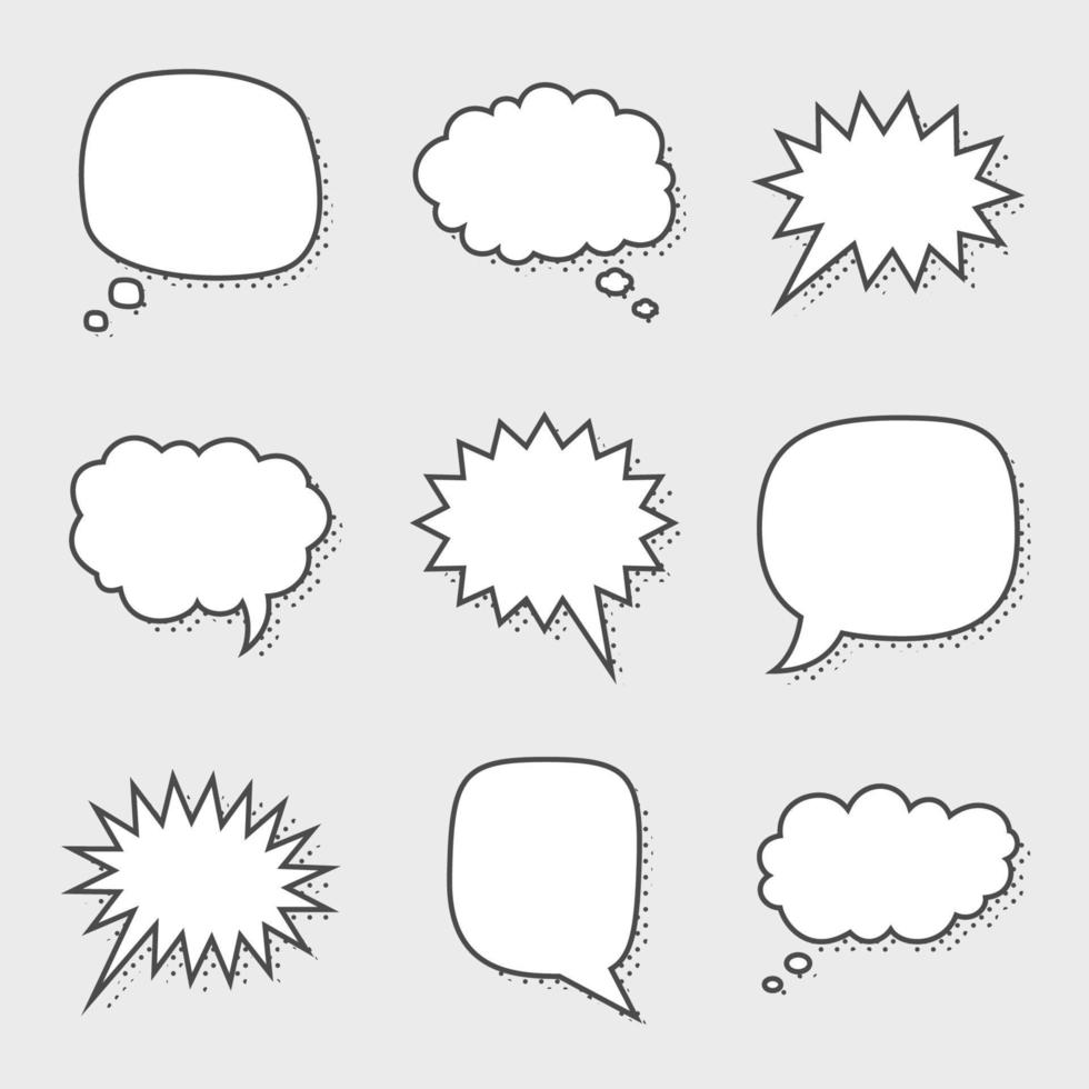 Collection of speech bubbles isolated vector