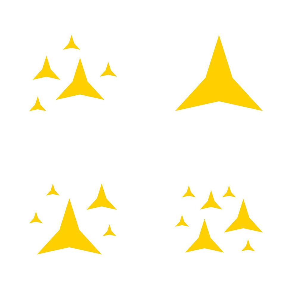 conjunto de estrellas brilla, diseño plano vector