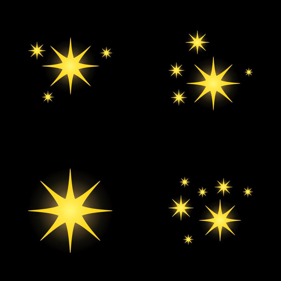 Set of stars sparkles, flat design vector