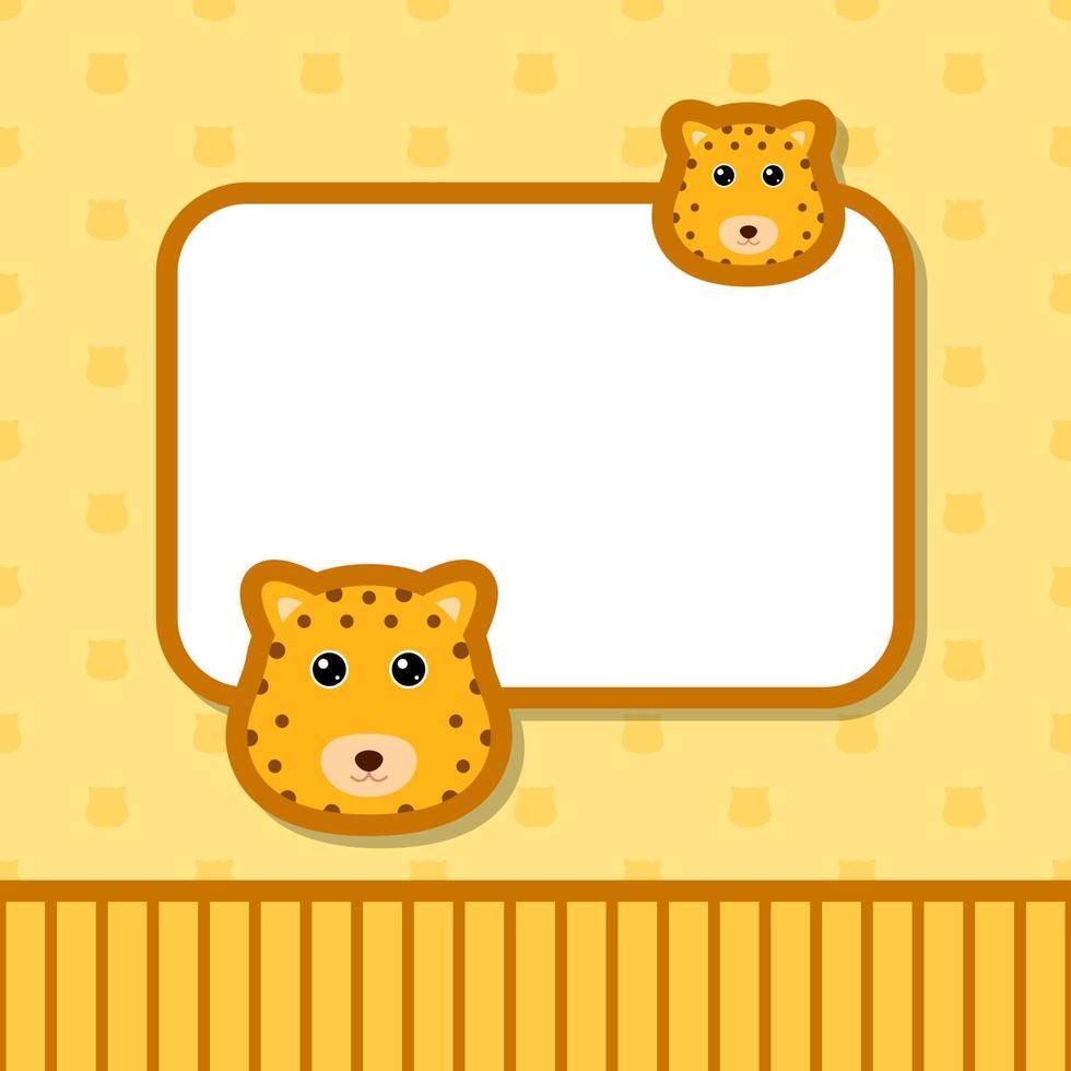 Greeting card template with Leopard vector