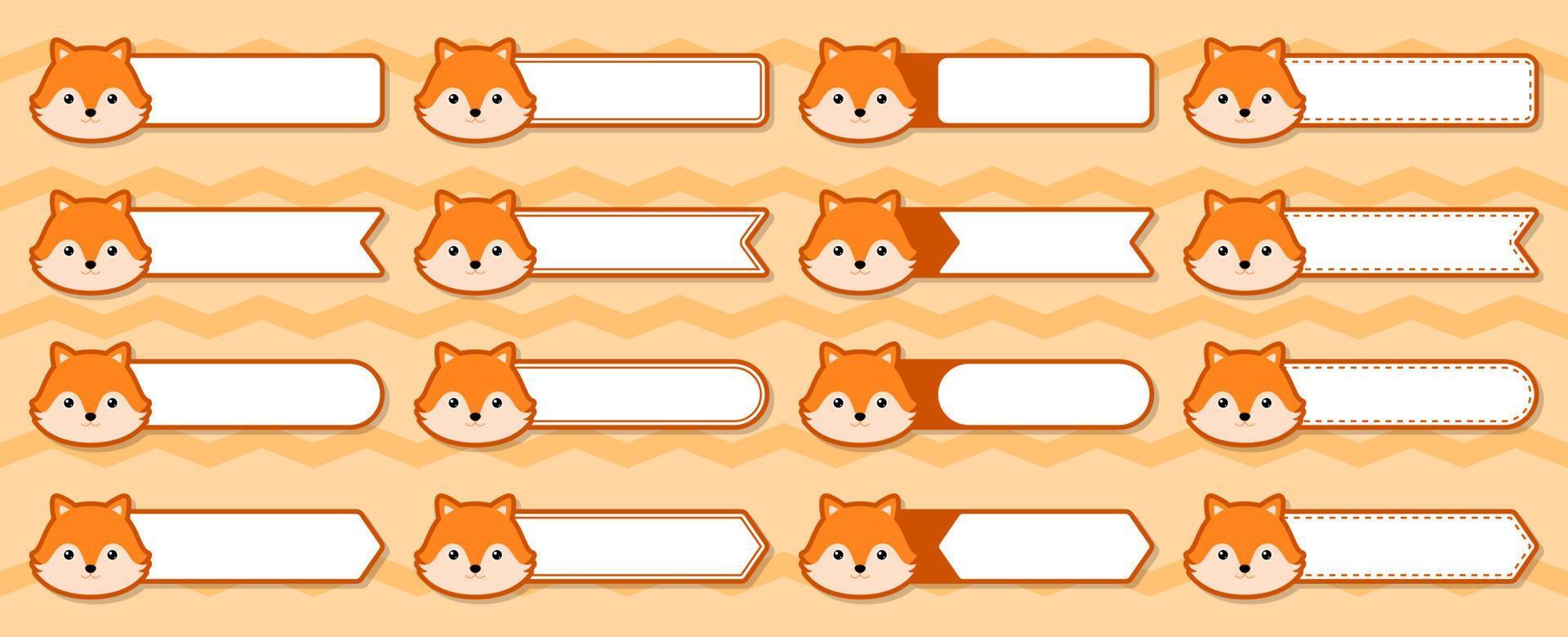 Note sticker set with Fox vector