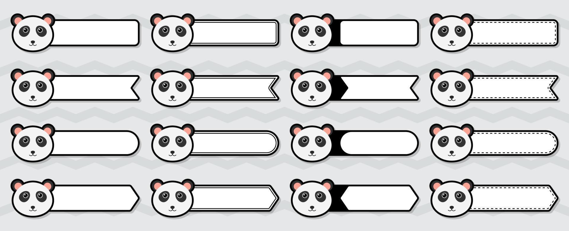 Note sticker set with Panda vector