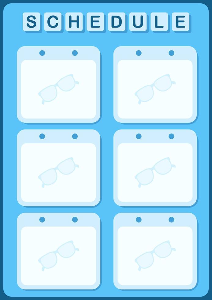 Daily and weekly planner with Glasses vector