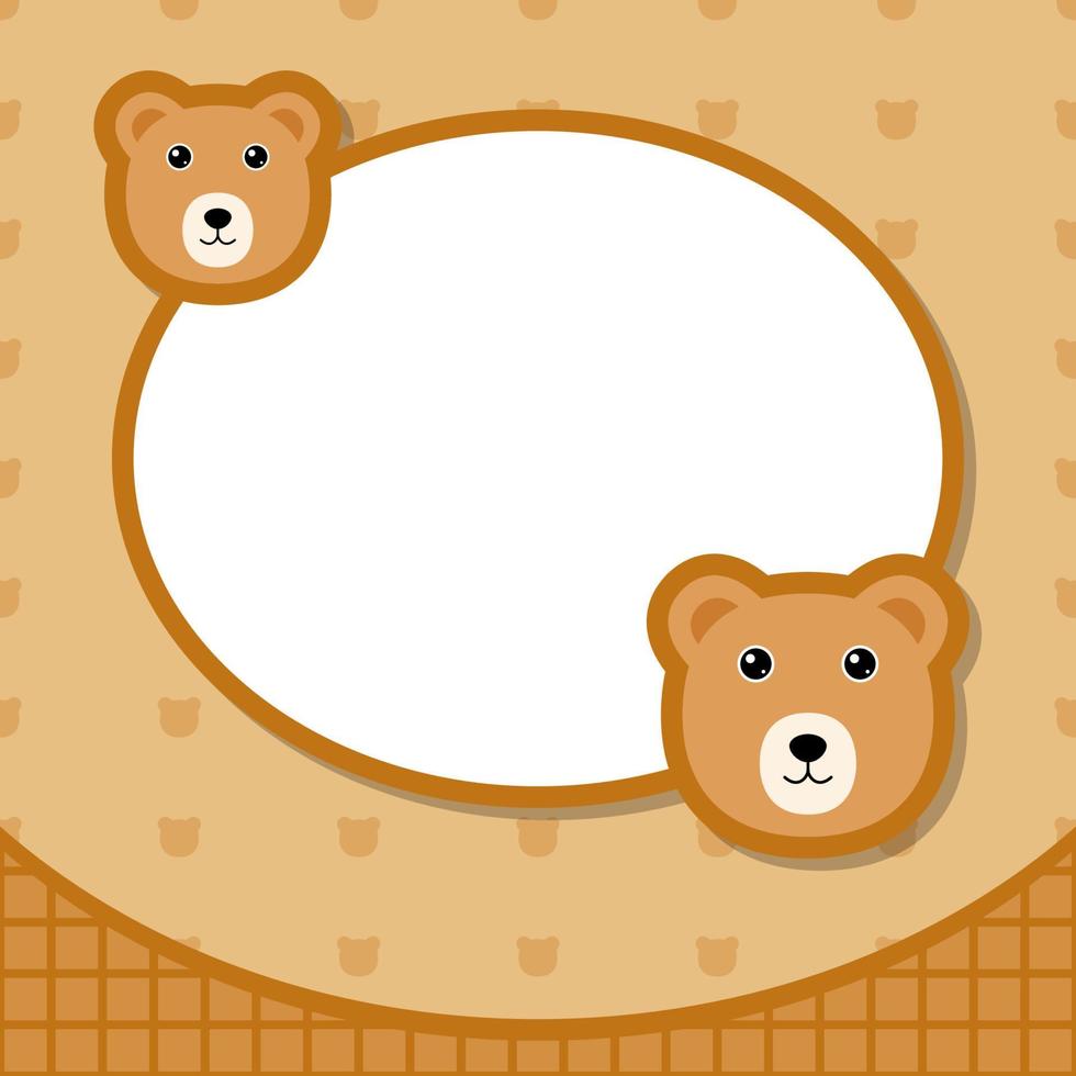 Greeting card template with Bear vector