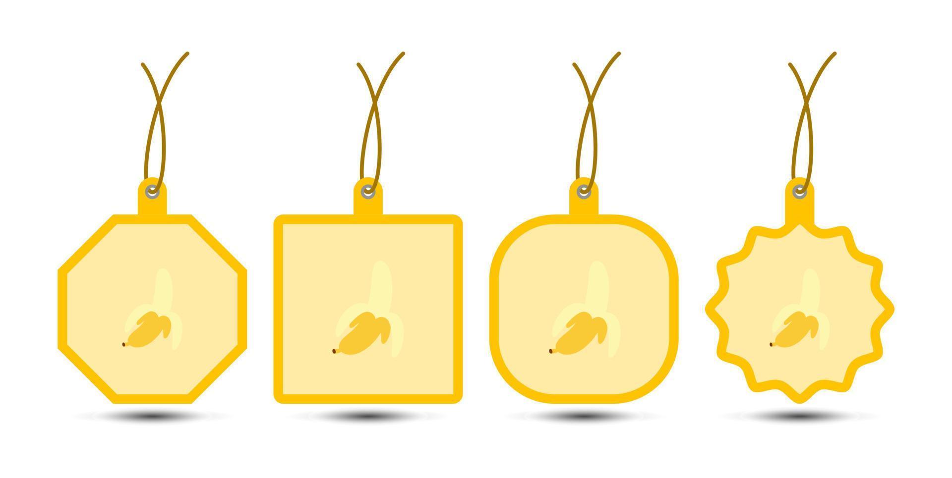 Set of Banana tags with cord vector