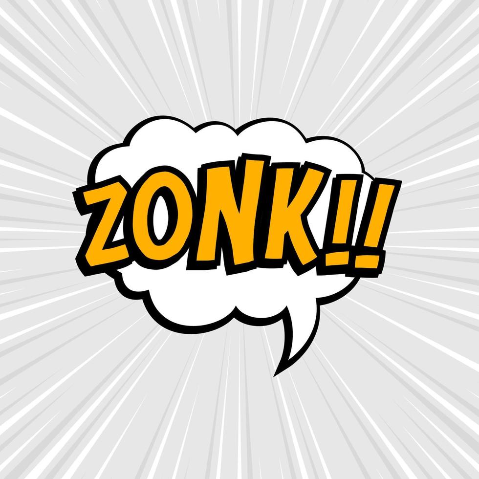 Comic speech bubbles isolated with text ZONK vector