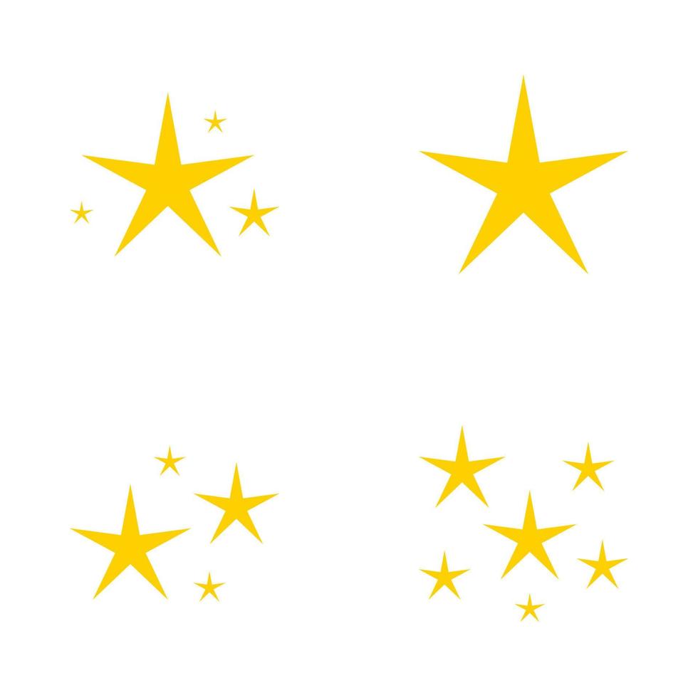 conjunto de estrellas brilla, diseño plano vector