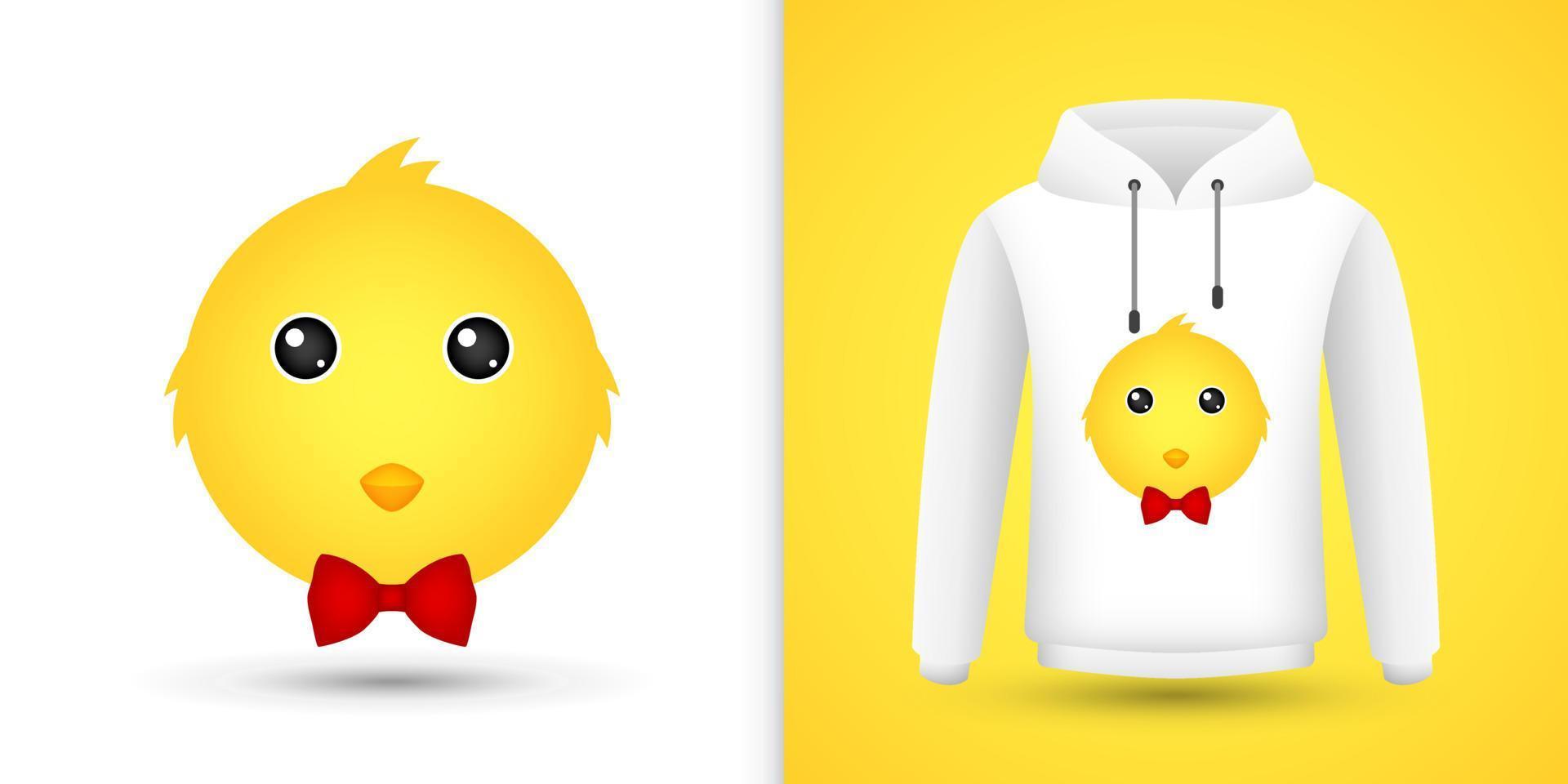 Chicken head on white sweatshirt hoodie vector