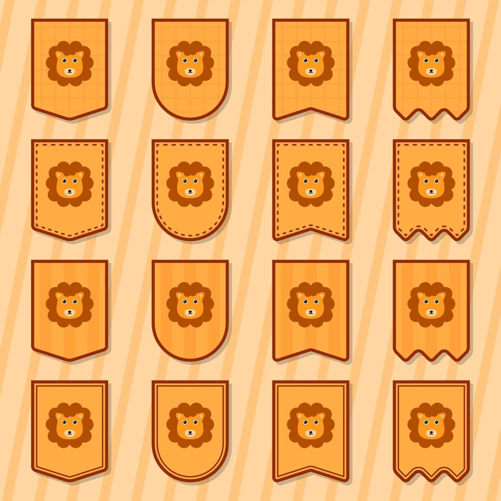 Note sticker set with Lion vector