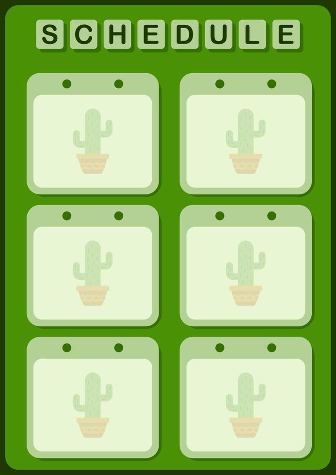 Daily and weekly planner with Cactus vector