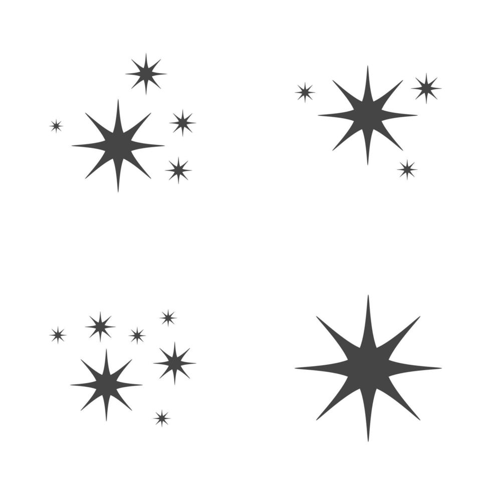 conjunto de estrellas brilla, diseño plano vector