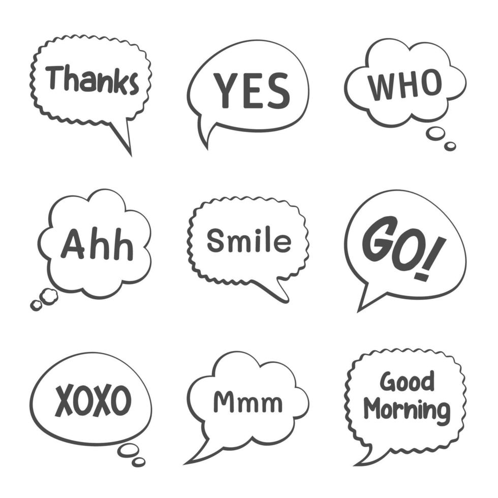Collection of speech bubbles isolated with text vector